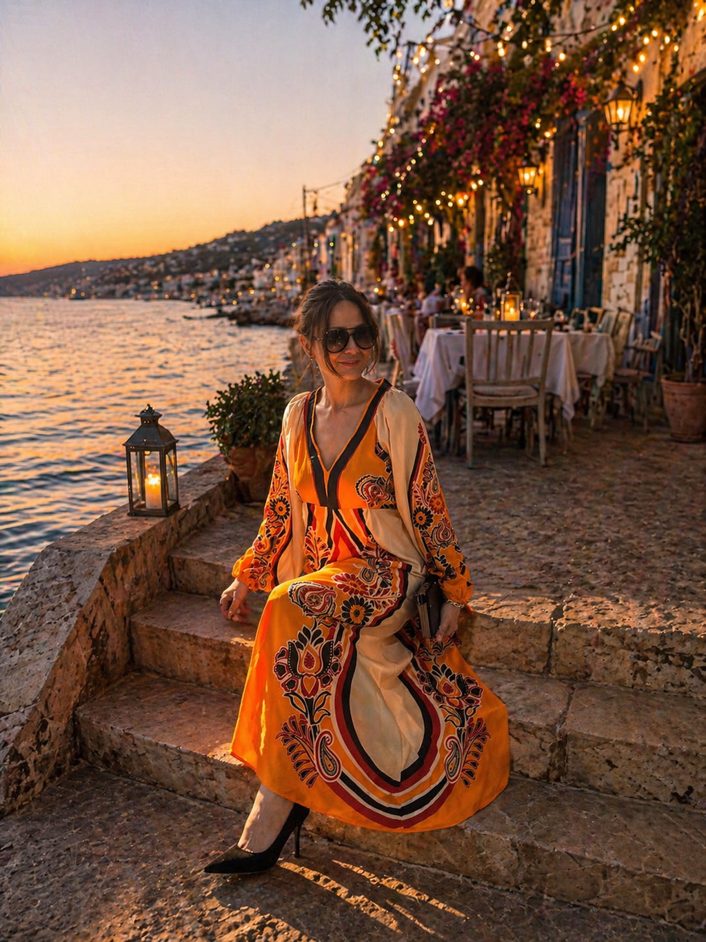 Elegant Maxi Dress for Women – 100% Viscose Printed Dress, Summer Dinner Outfit, Resort Evening Dress, Flowy Long Dress for Vacation