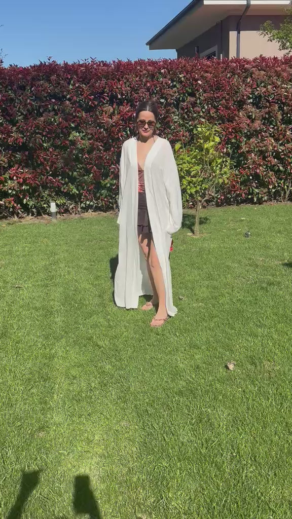 Colorful Parrot Print Belted Cover Up – Cotton Viscose Beach Kaftan – Lightweight Oversized Summer Robe – Boho Beach Kimono